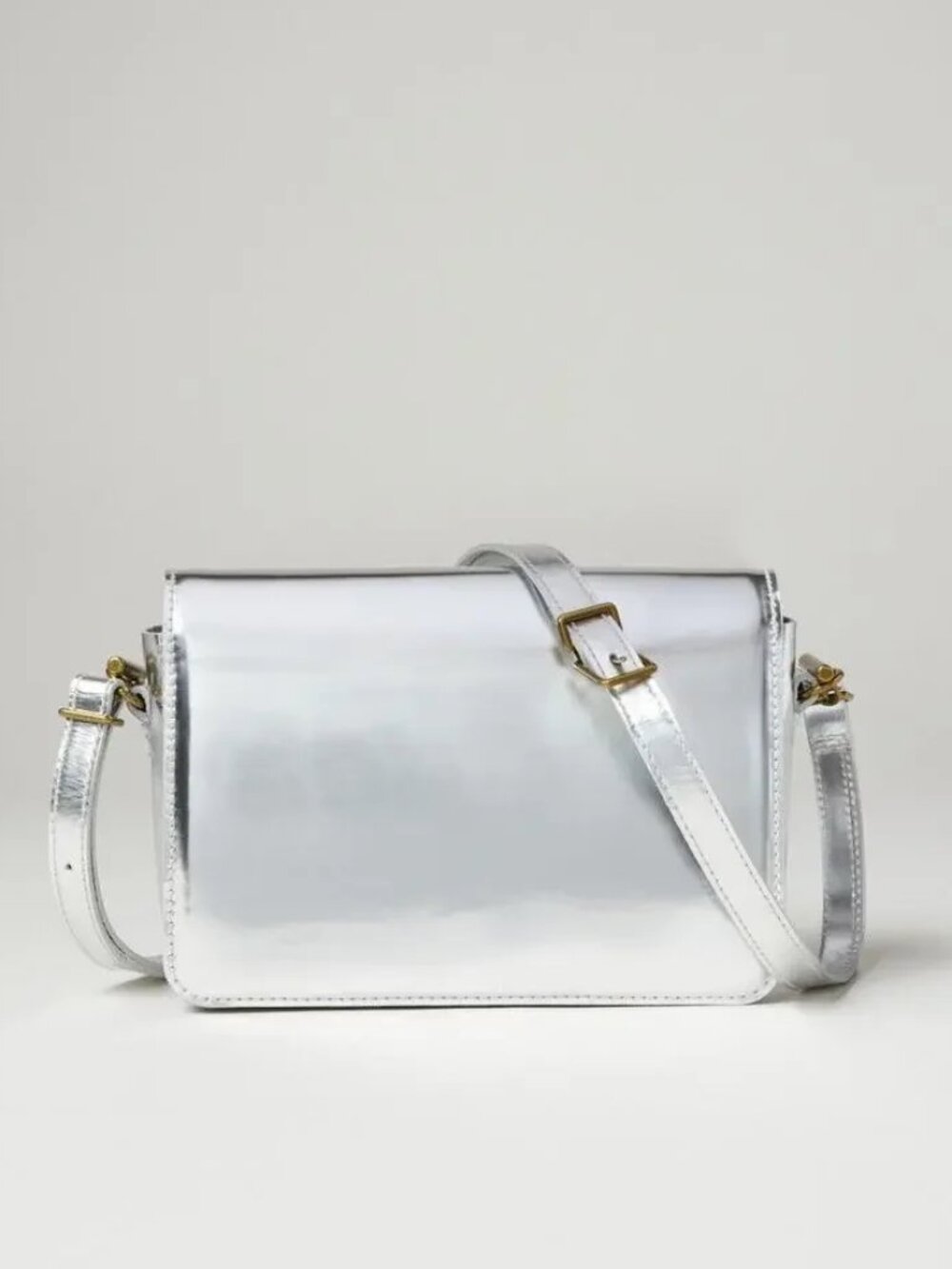Madewell Silver Toggle Leather Flap Crossbody bag